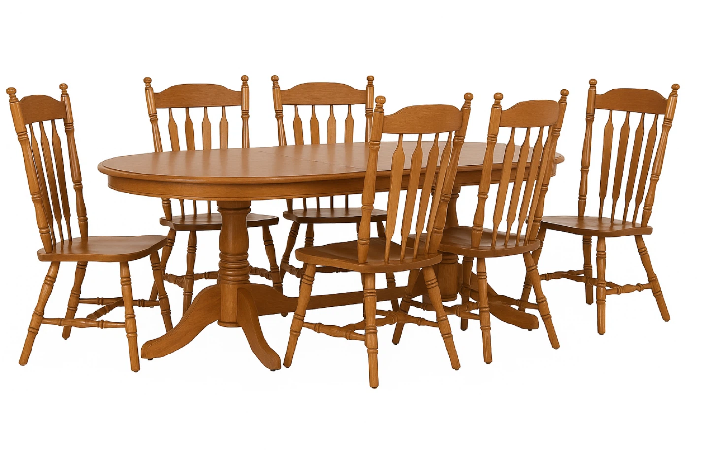 Wooden Dining Table with 6 Chairs