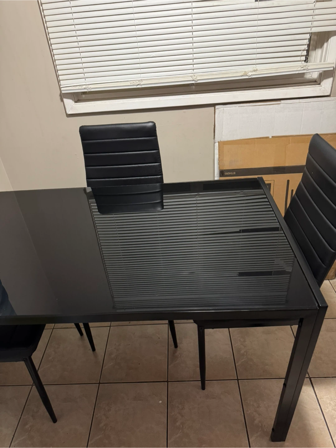 Black Dining Table with 3 Chairs - photo 2