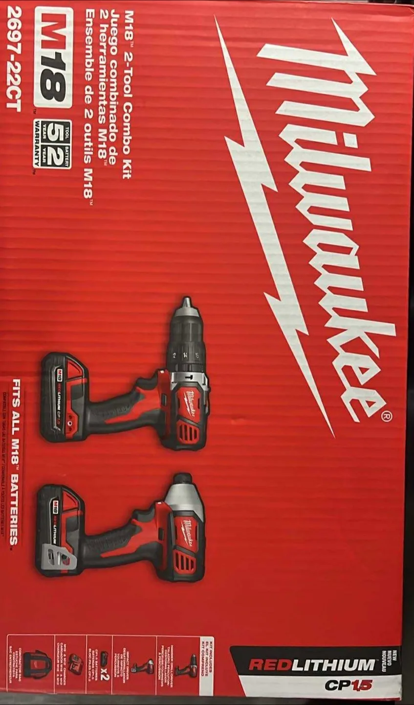 Milwaukee M18 2-Tool Combo Kit - Like New! thumbnail