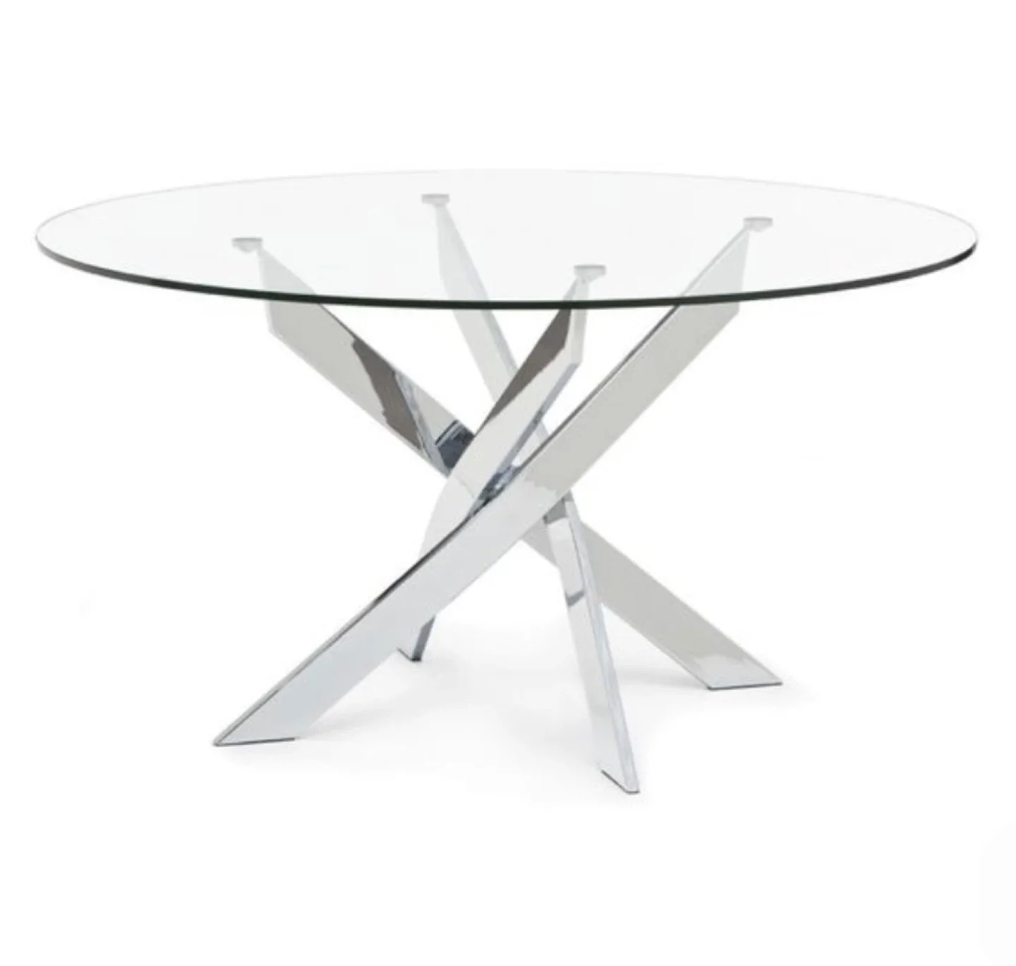 Glass Top Dining Table with Chrome Base