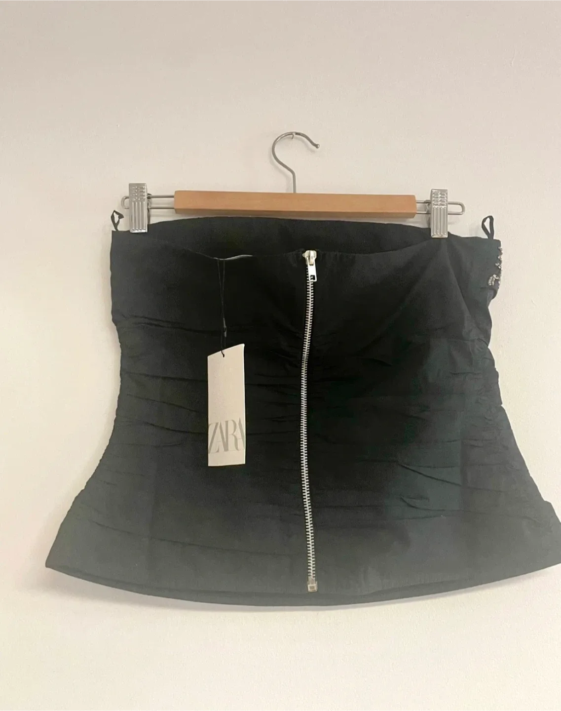 Zara Black embellished Strapless Top (new with tag ) image indicator(3)