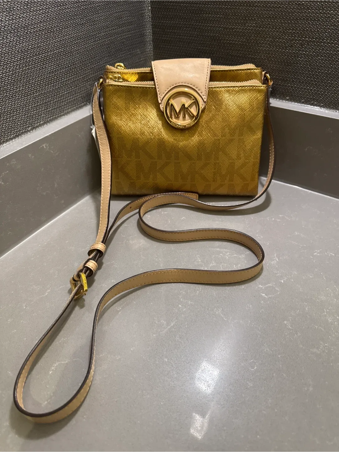Michael Kors Gold Crossbody Bag