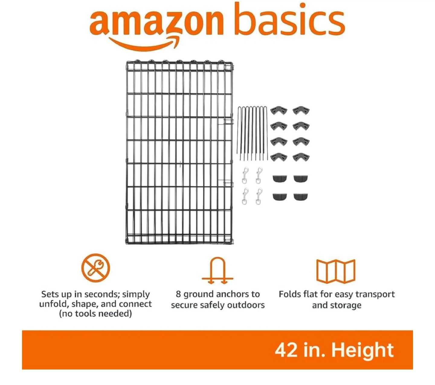 Amazon Basics Foldable Metal Dog Playpen - 48 inch - photo 3