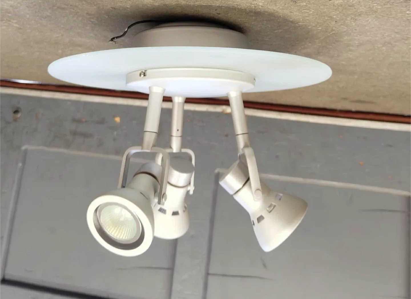 Silver  & Glass Triple Spotlight Ceiling Light image indicator(4)