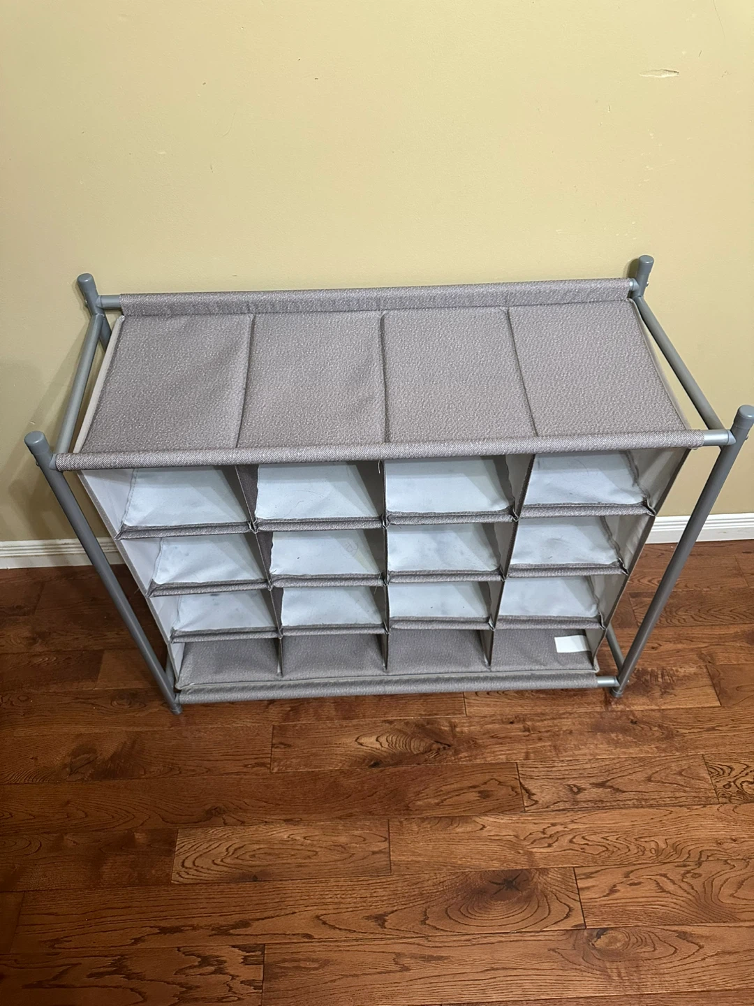 Grey Fabric Shoe Rack