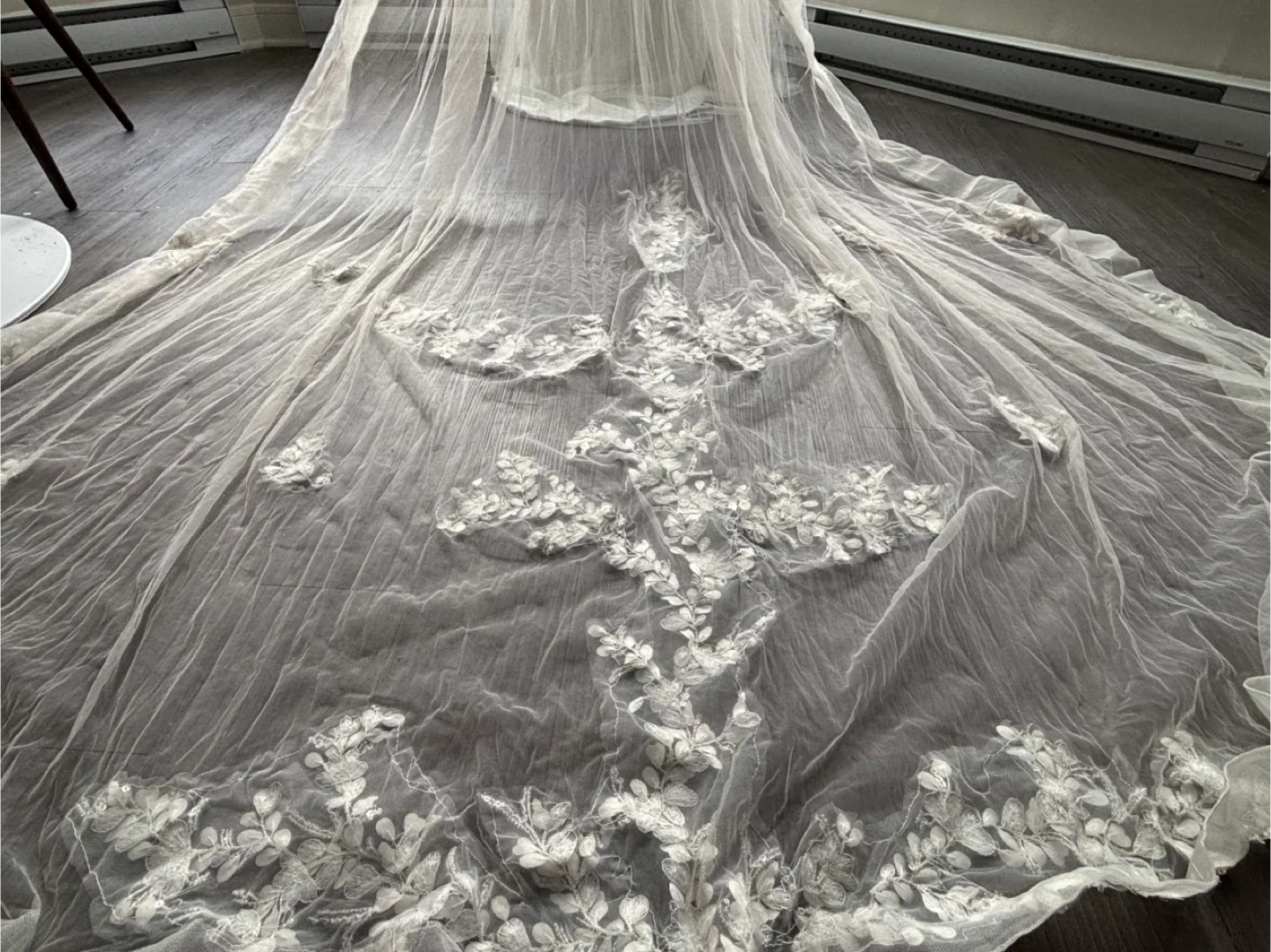 Cathedral Veil 3.5m Soft Ivory Champagne with Front Blusher image indicator(6)