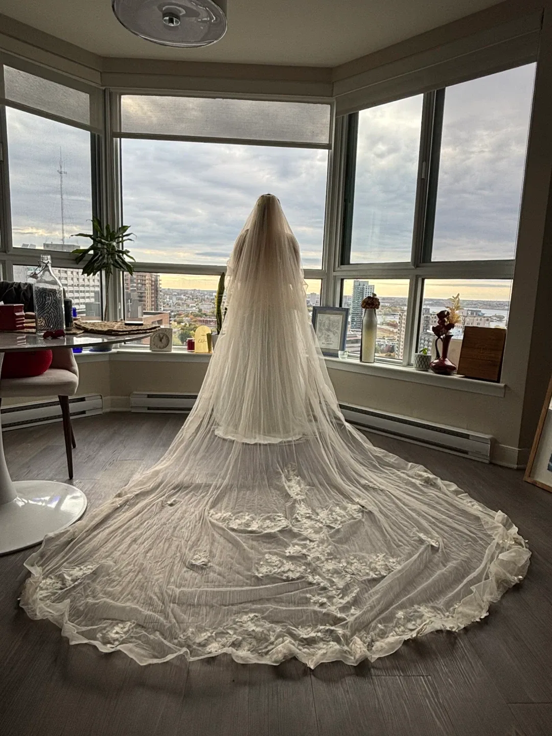 Cathedral Veil 3.5m Soft Ivory Champagne with Front Blusher image indicator(5)