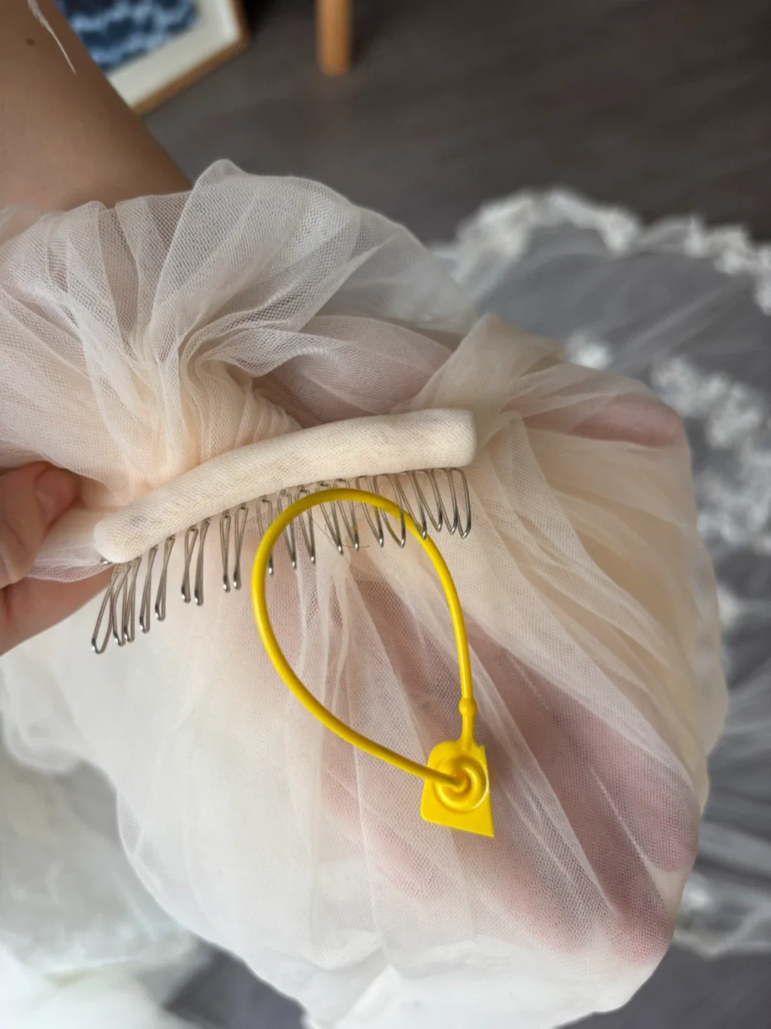 Cathedral Veil 3.5m Soft Ivory Champagne with Front Blusher image indicator(8)