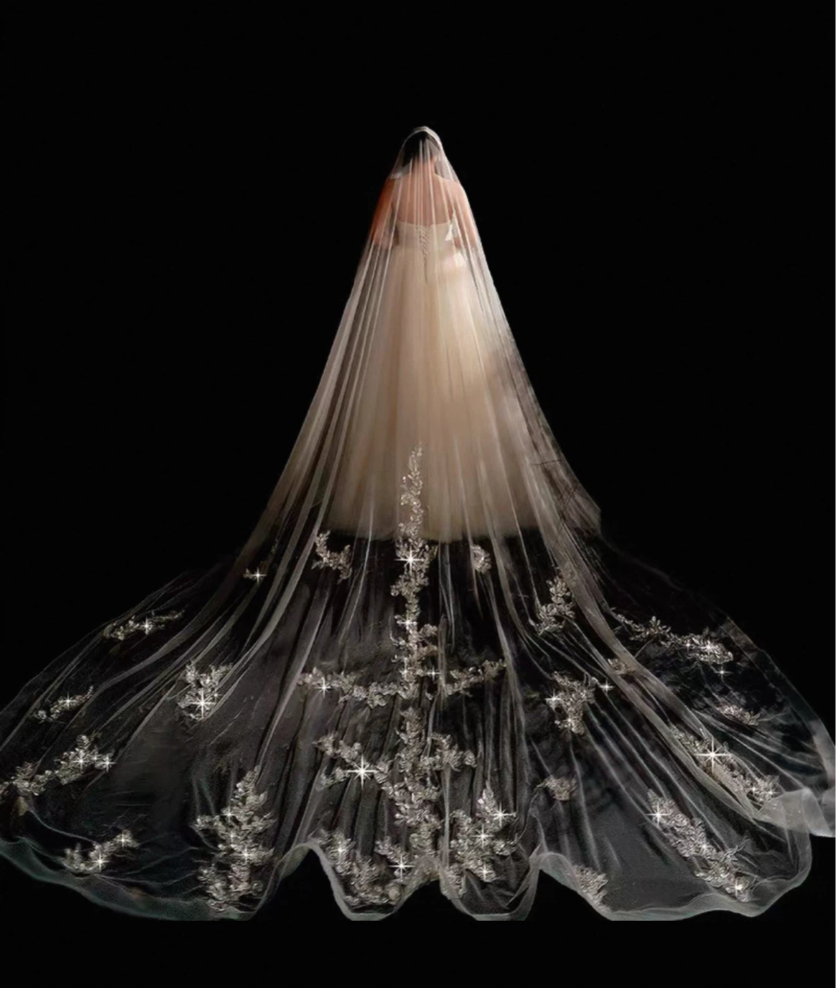 Cathedral Veil 3.5m Soft Ivory Champagne with Front Blusher