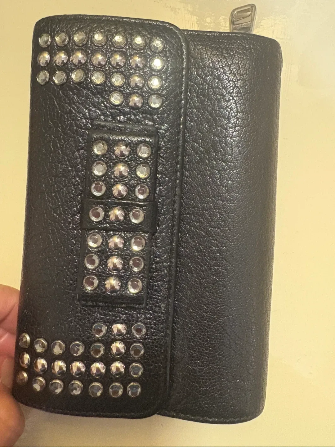 Authentic miu miu black studded wallet image indicator(3)