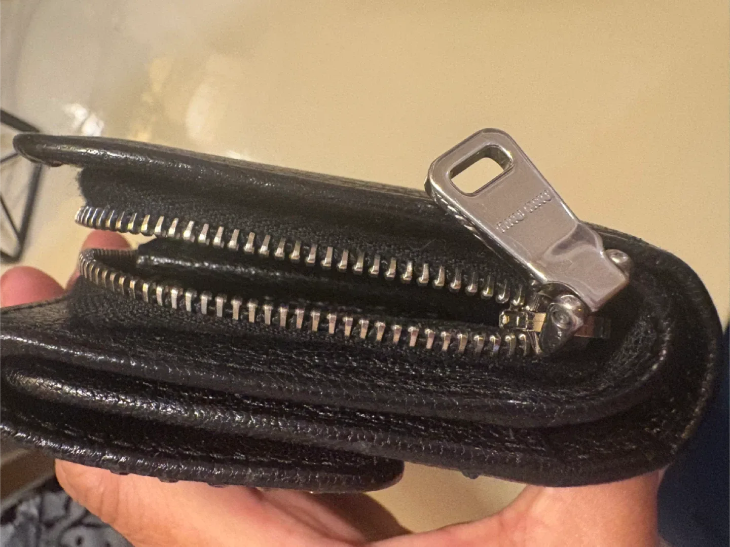 Authentic miu miu black studded wallet image indicator(7)