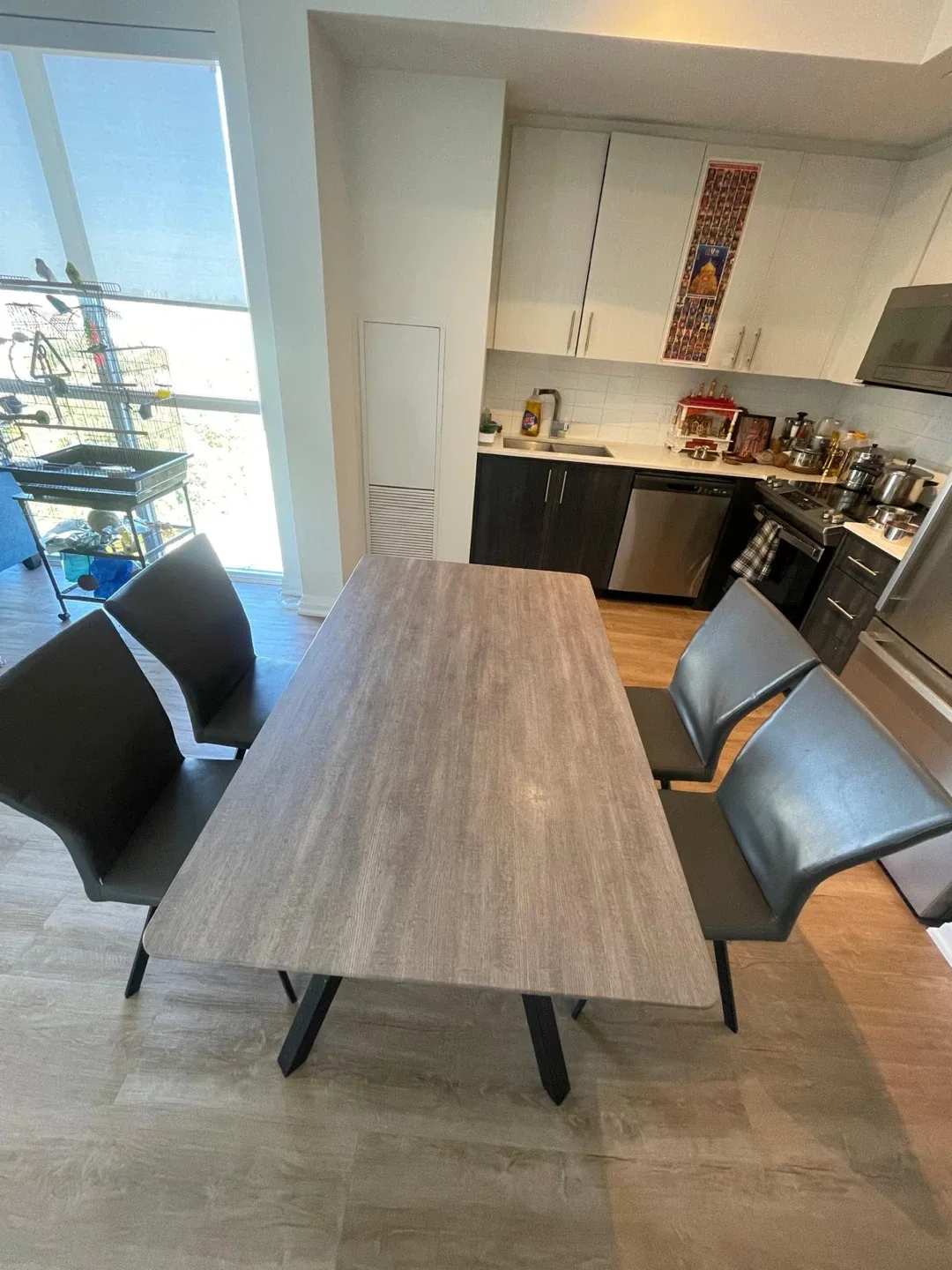 Set of 4 Dining Table and Chairs - Grey image indicator(2)