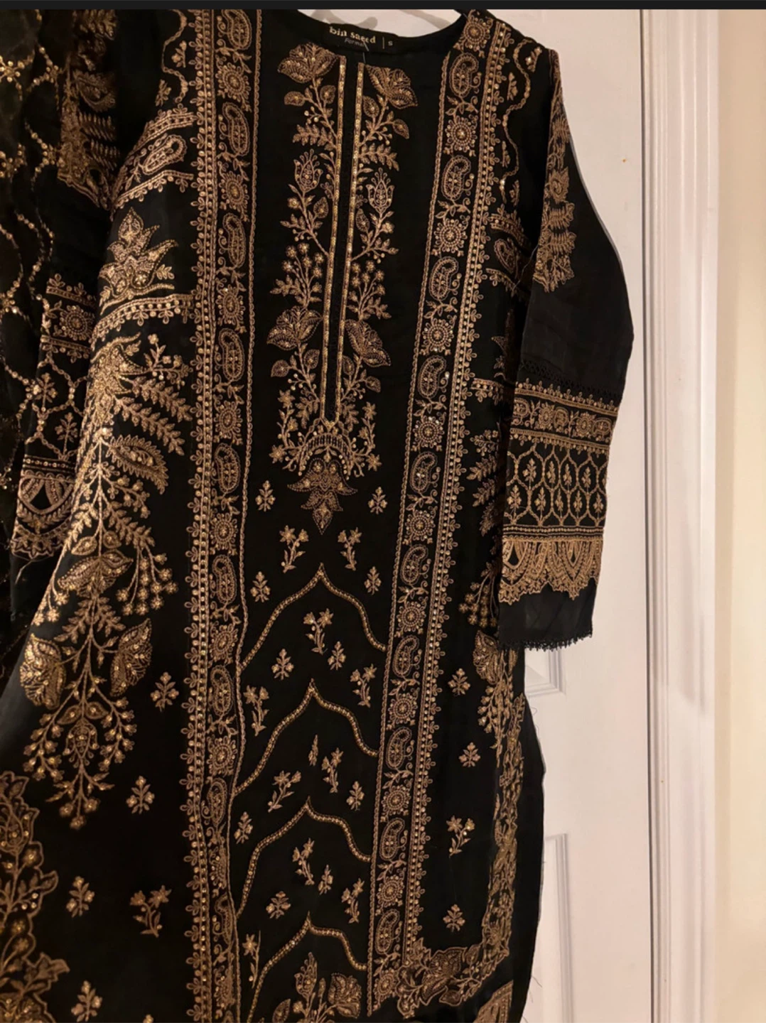 Ladies Black & Gold Embroidered Suit - photo 3