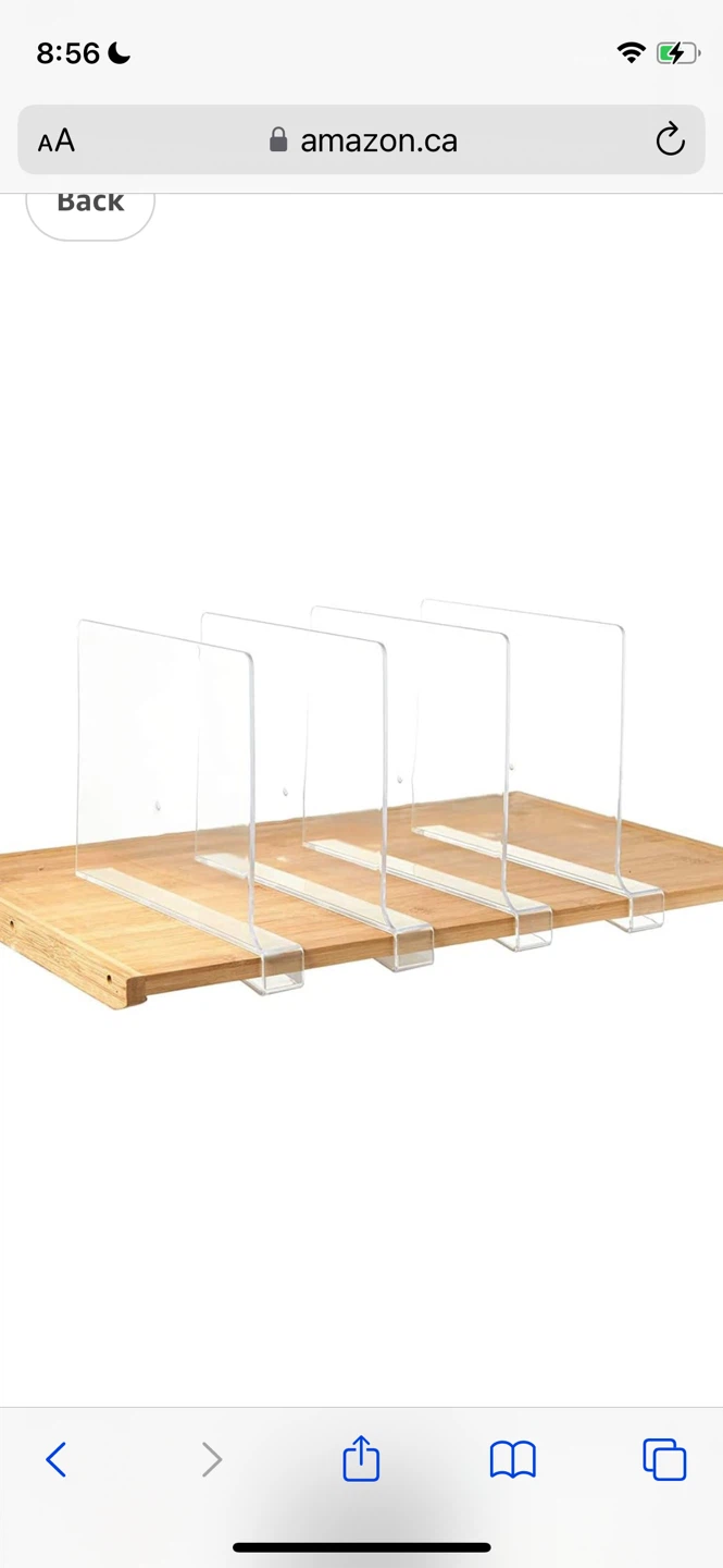 Shelf Dividers - Clear Acrylic, 8" x 12" - photo 5
