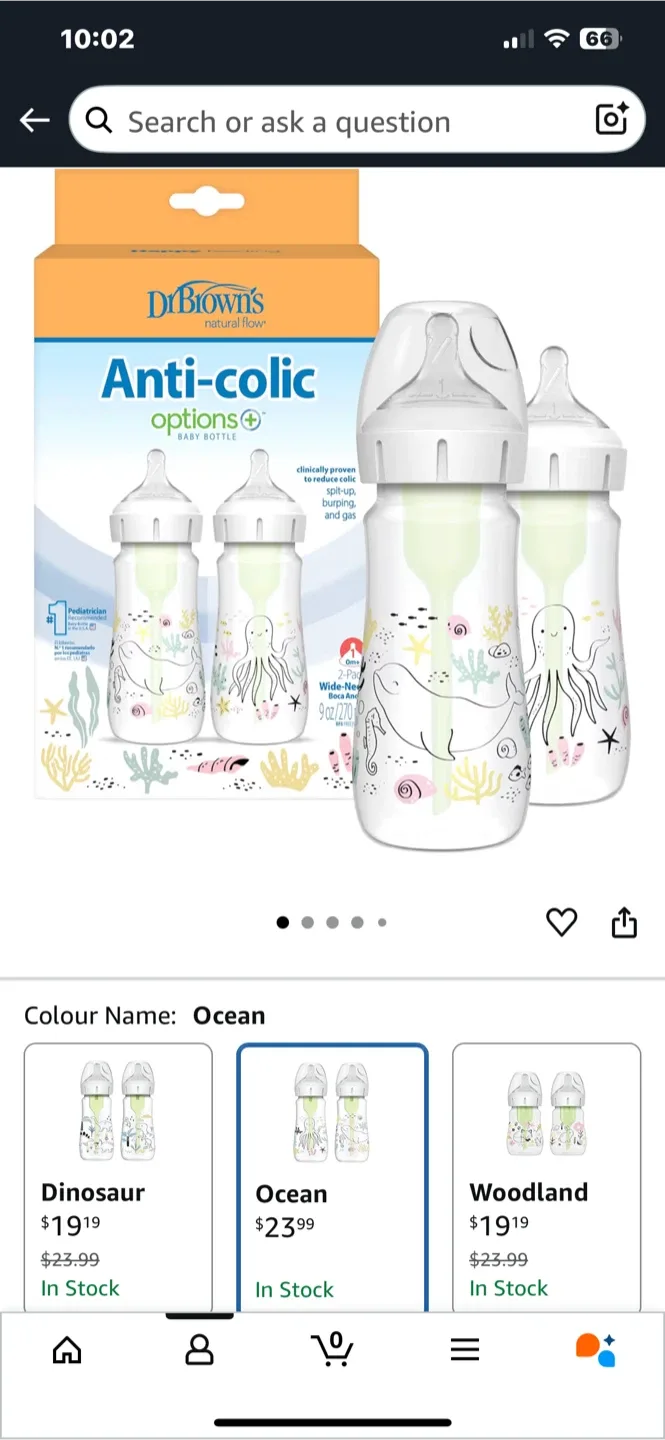 Dr. Brown's Anti-Colic Options+ Baby Bottles, Ocean image indicator(2)