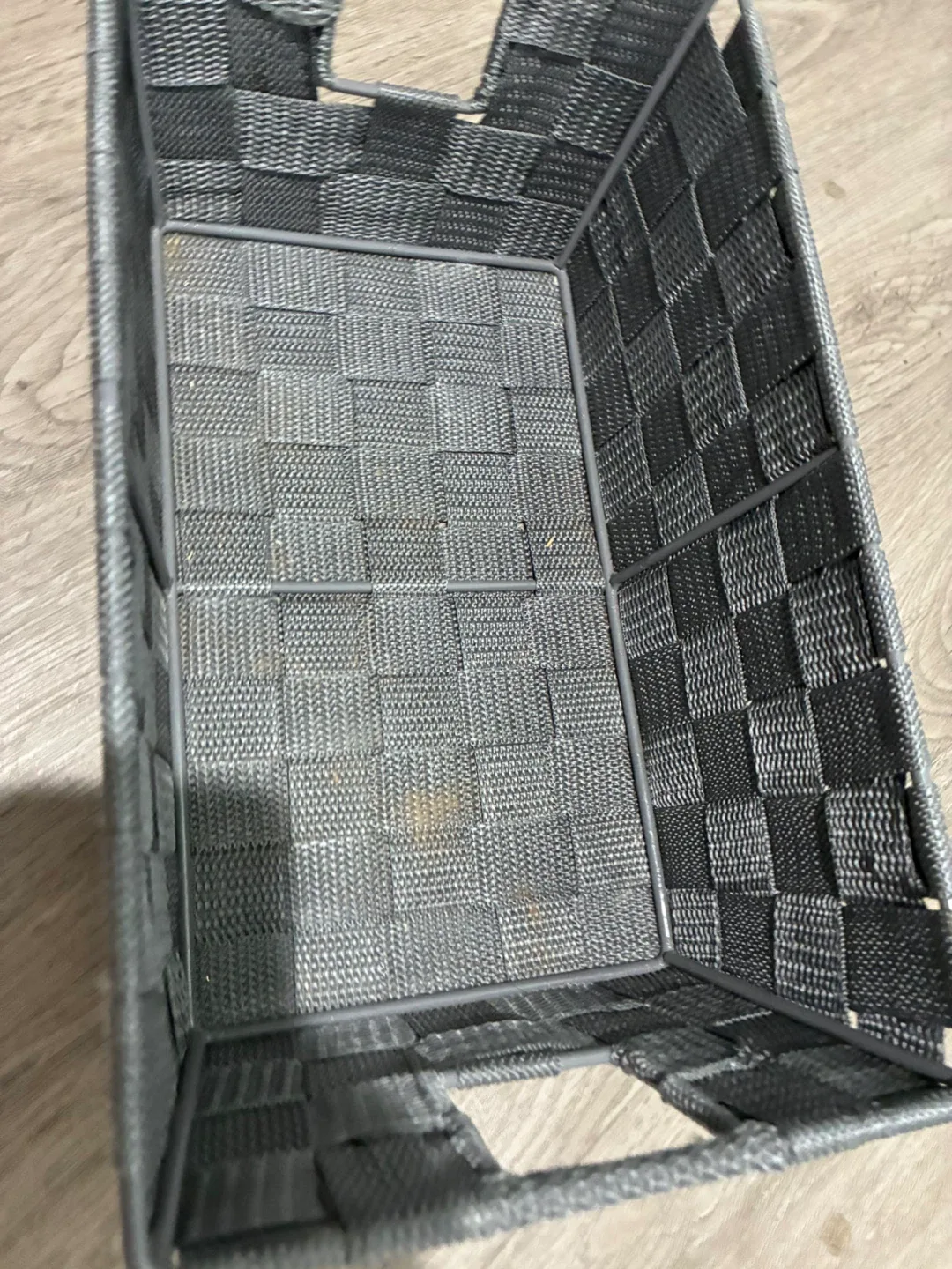 Black Wire Basket & Gray Woven Storage Bin image indicator(3)