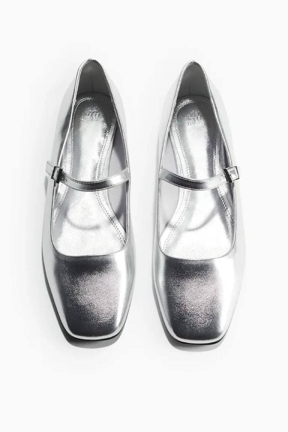 H and mSilver Mary Jane Flats, Size 8 thumbnail