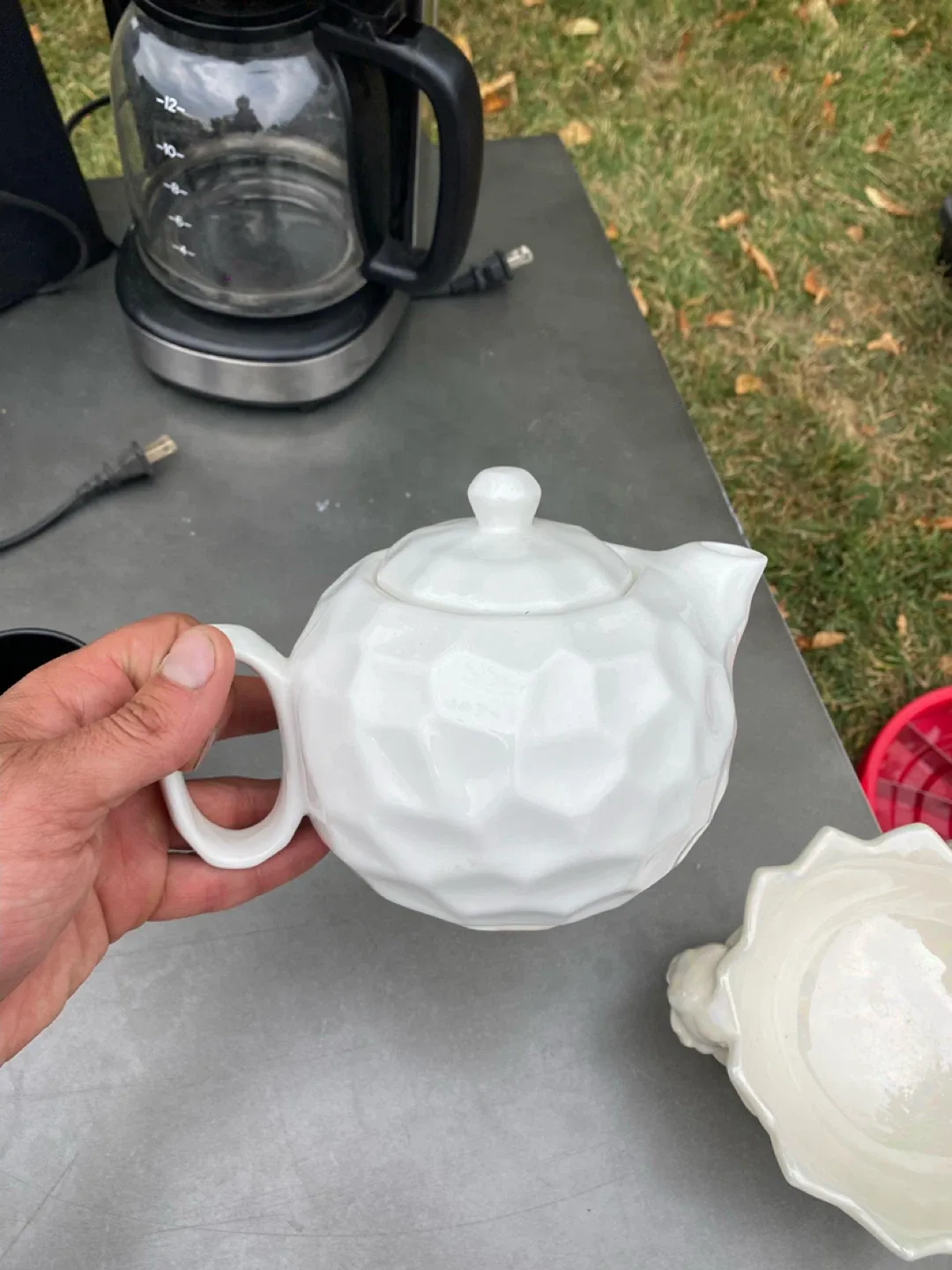 White Ceramic Teapot - kitchen / tea pots