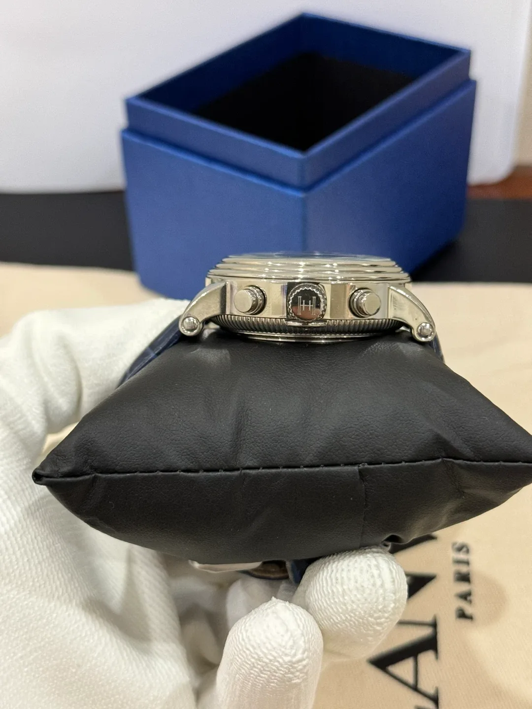 Heritor Automatic Watch, Blue Leather Band image indicator(8)