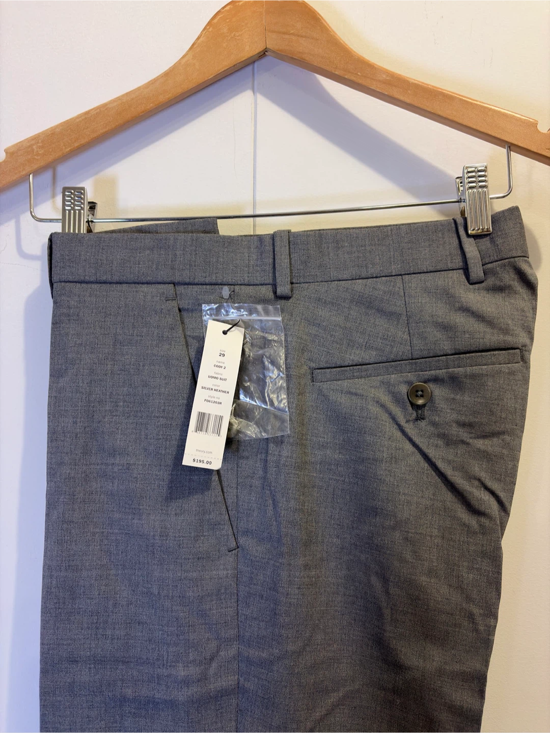Theory Virgin Wool Grey Trouser - photo 3
