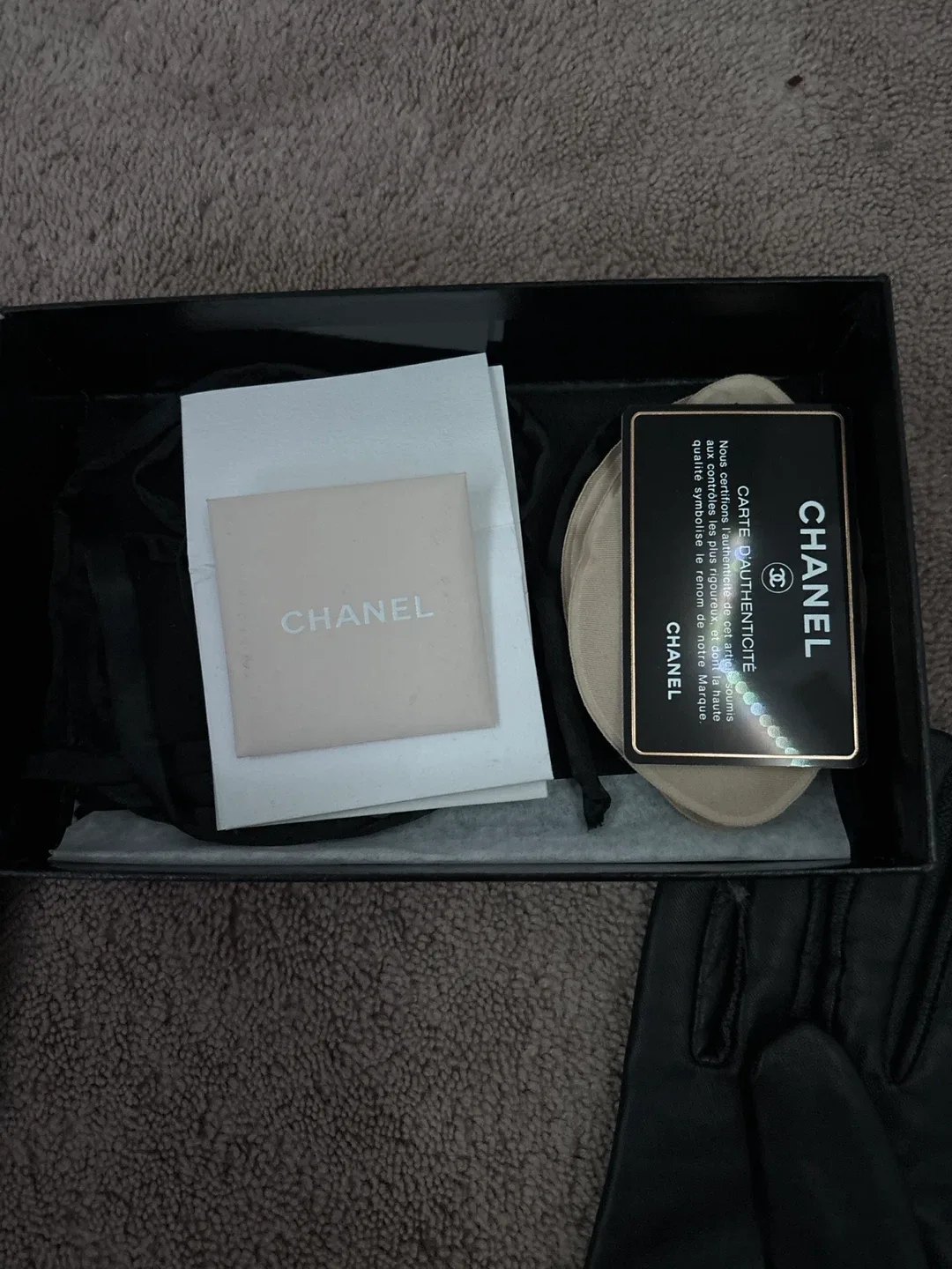 Chanel Black Leather Long Gloves image indicator(2)