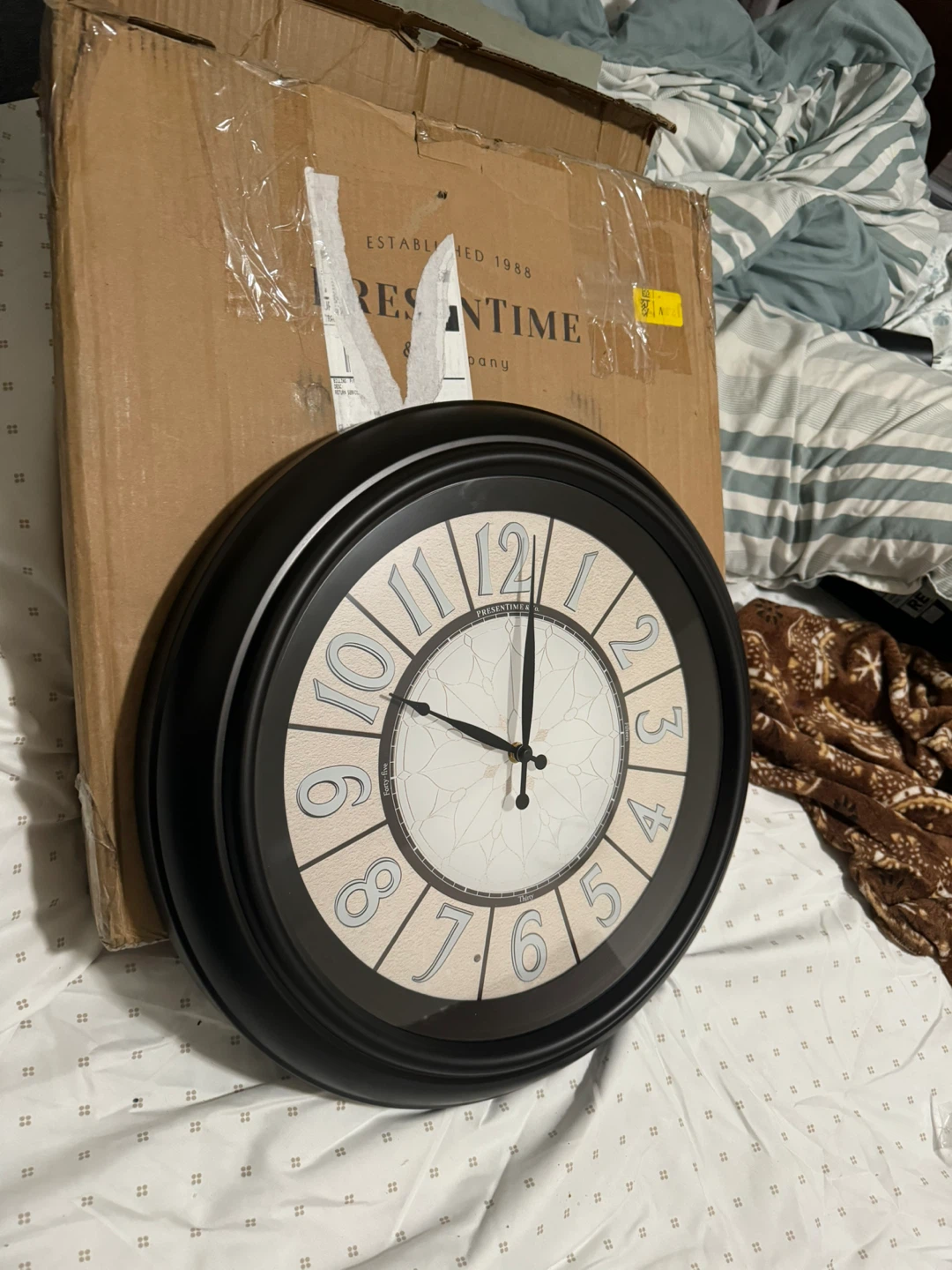 Presentime 12.6" Farmhouse Wall Clock - Bronze