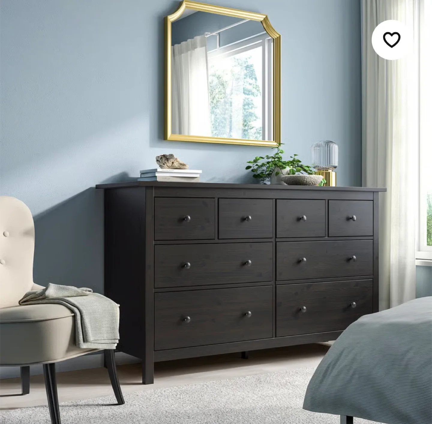 IKEA Hemnes 8-Drawer Dresser - Black-Brown