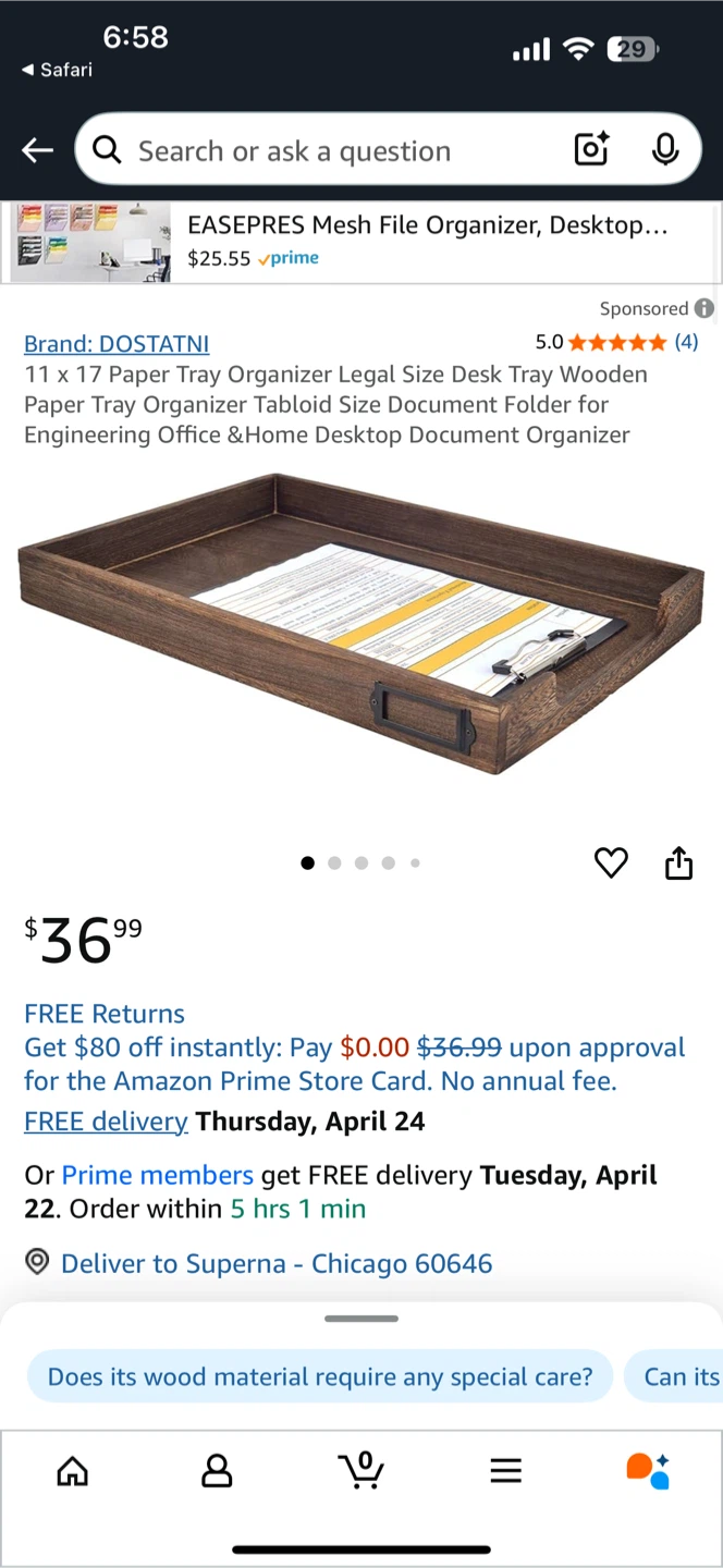 DOSTATNI Paper Tray Organizer - Legal Size Desk Tray - photo 3