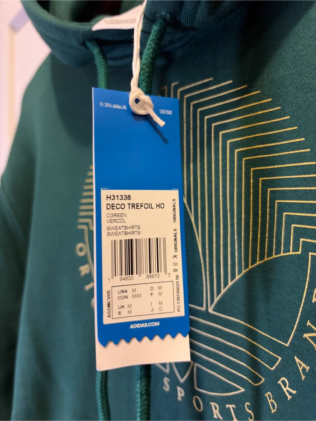 Adidas Originals Green Deco Trefoil Hoodie image indicator(3)