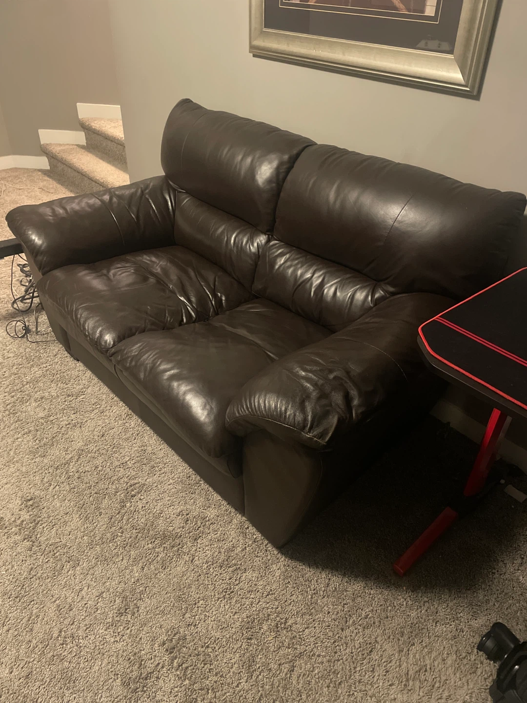 Brown Leather Sofa, Loveseat and Armchair Set - photo 3
