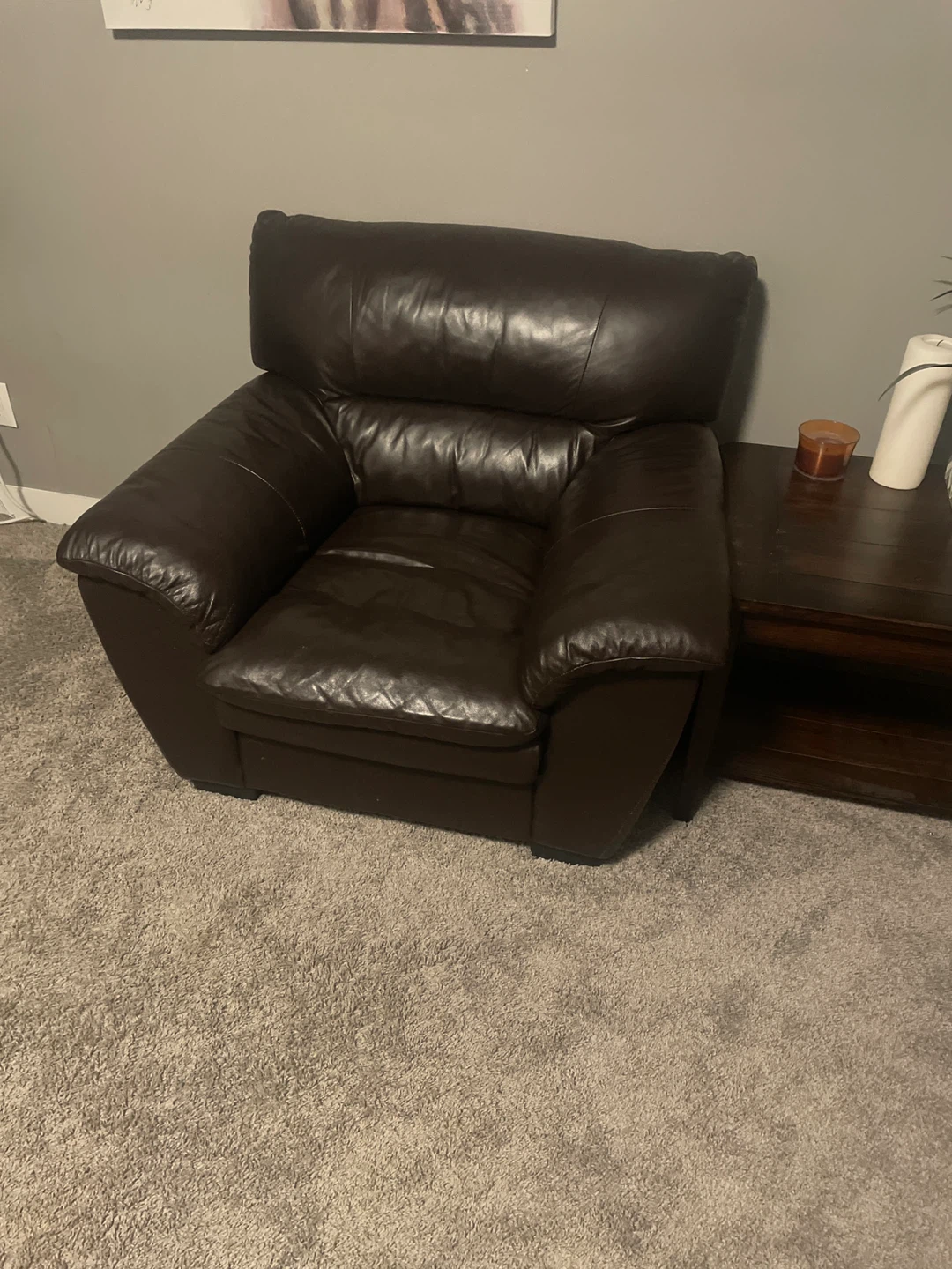 Brown Leather Sofa, Loveseat and Armchair Set - photo 2