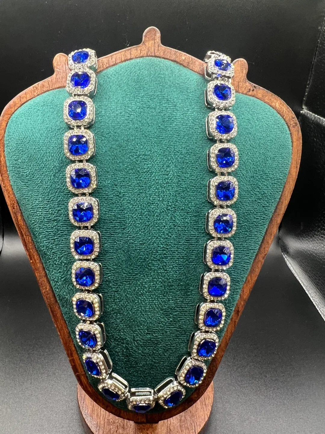 Blue Sapphire Crystal Necklace thumbnail