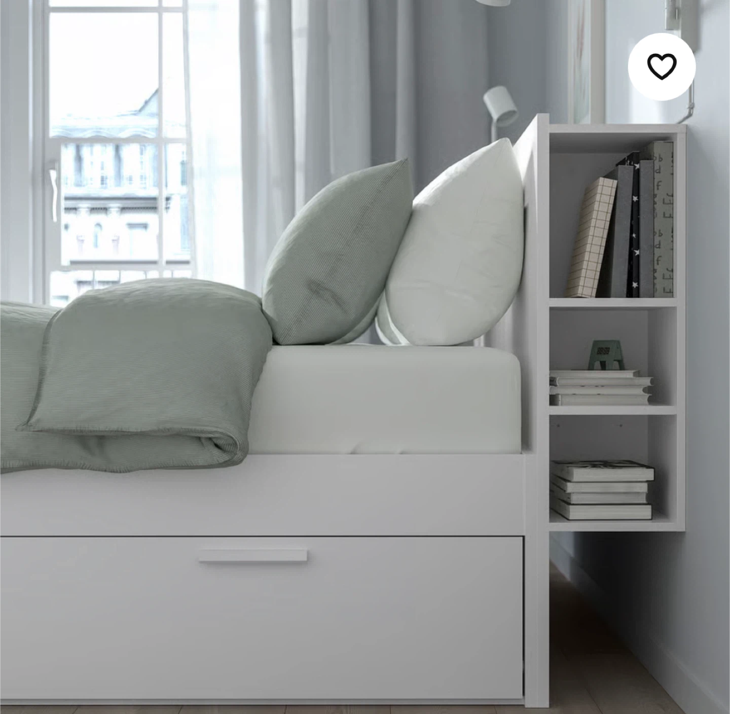 Ikea Brimnes White Bed Frame with Storage queen size - photo 2