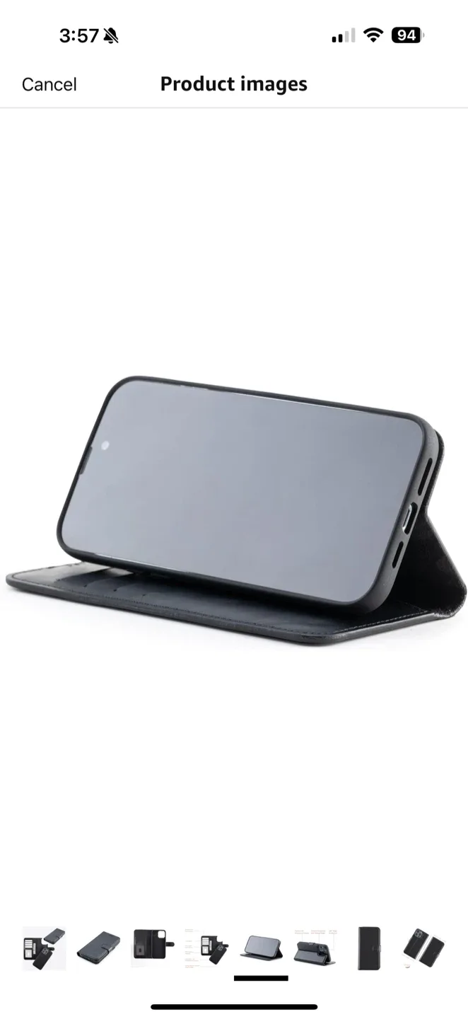 Black Leather Wallet Phone Case, For 16 pro max, brand new image indicator(3)