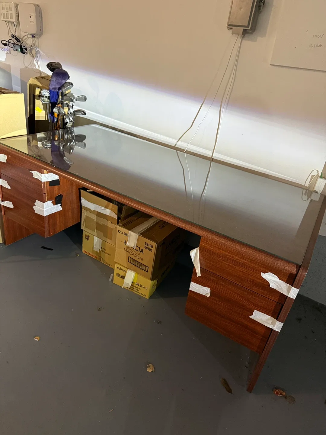 Large Office Desk - Dark Wood thumbnail