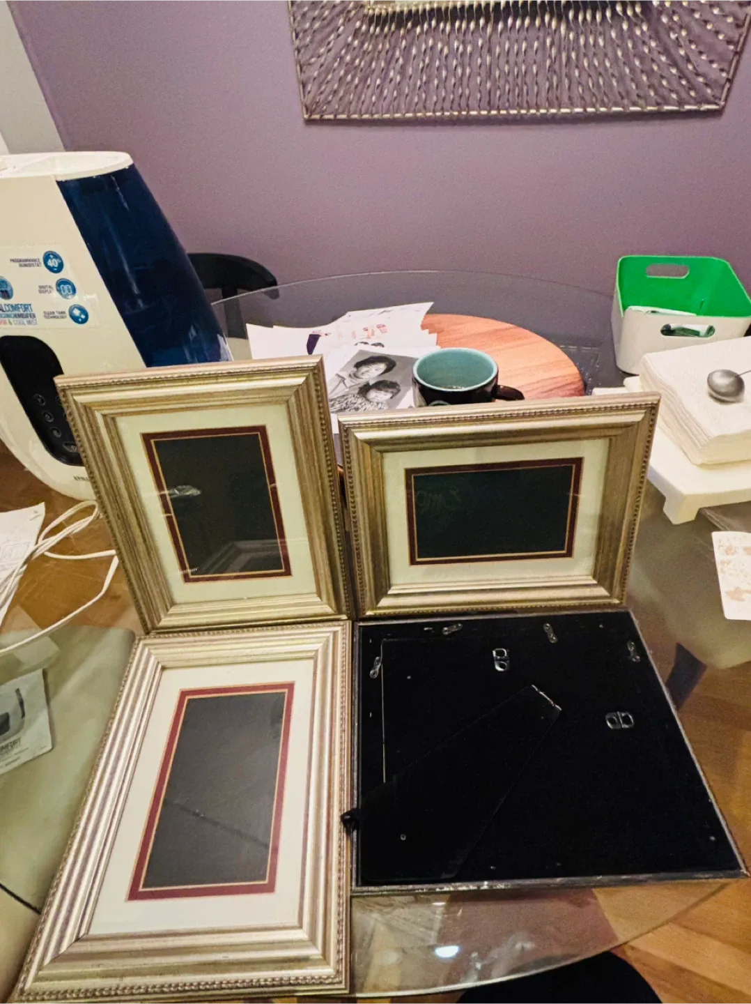 Set of 4 Picture wood and glass Frames thumbnail