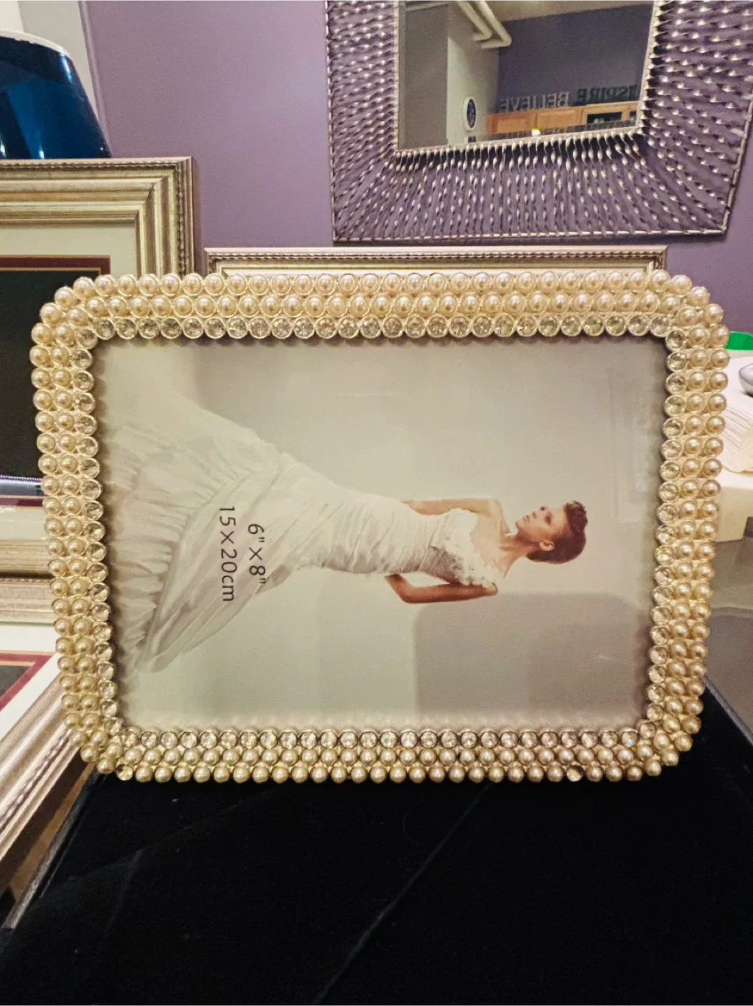 Pearl Beaded Picture Frame 6"x8" thumbnail