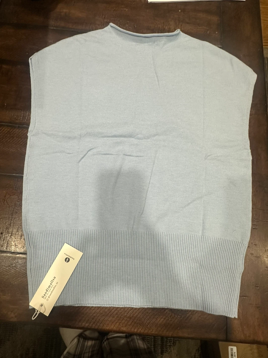Saodimallsu Sky Blue Knit Vest - Size M - photo 3