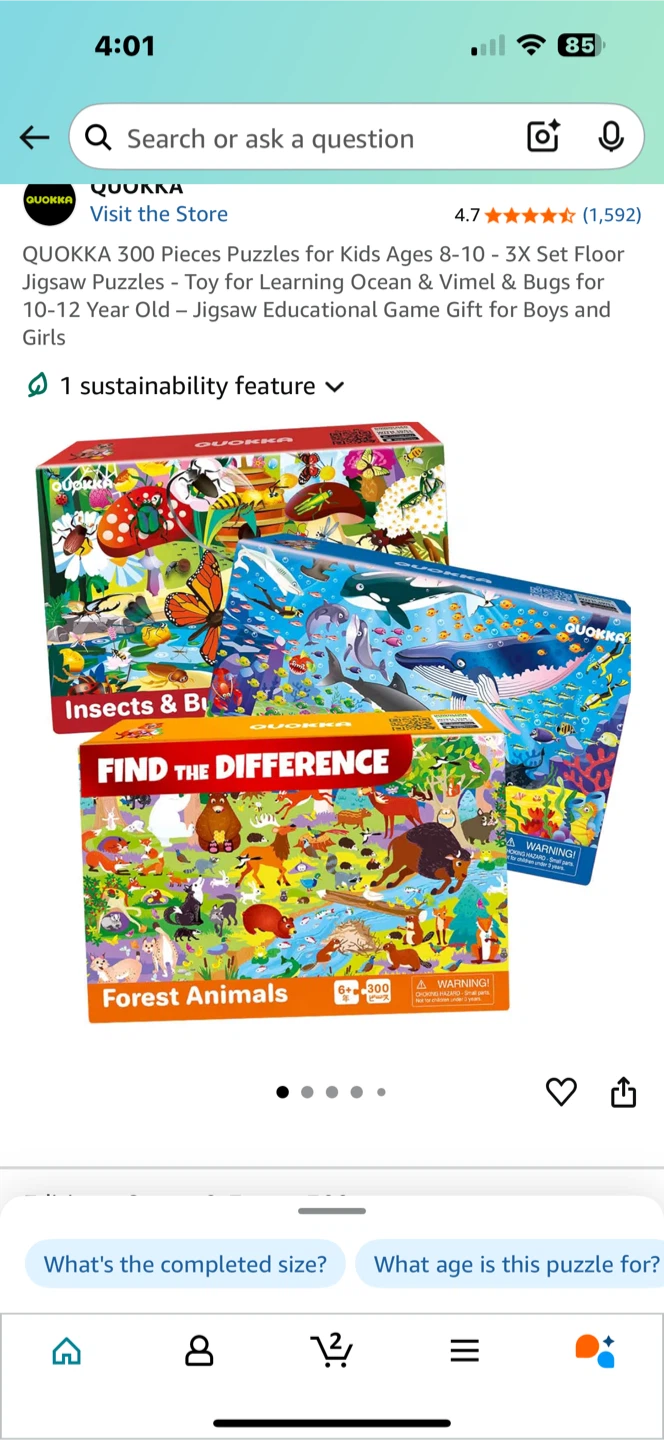 New QUOKKA 300-Piece Kids Puzzles (3-Set) - photo 4