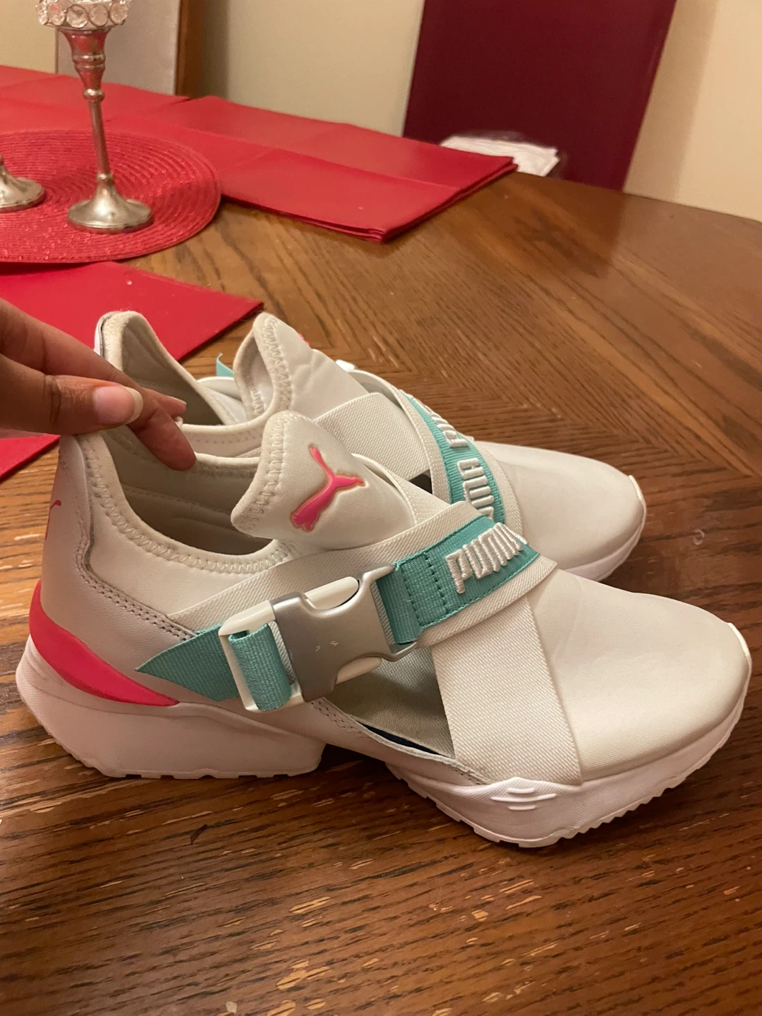 Puma Women's White/Pink/Teal Sneakers - photo 2