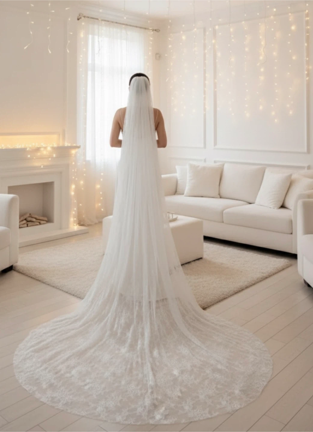 Cathedral Lace Wedding Veil - photo 3