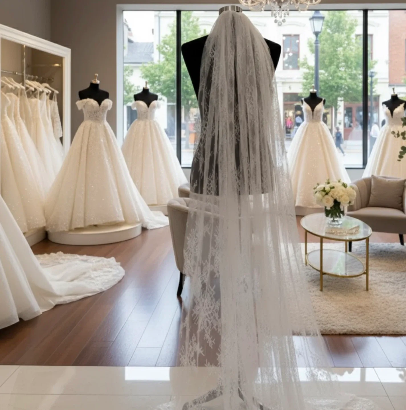 Cathedral Lace Wedding Veil thumbnail