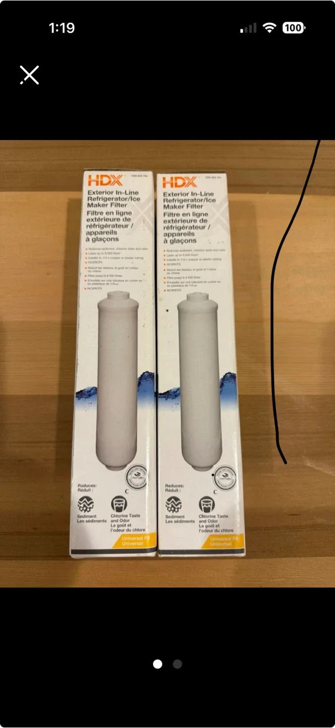 NEW. 2 X HDX Refrigerator Taste and Odor Filter Cartridge thumbnail