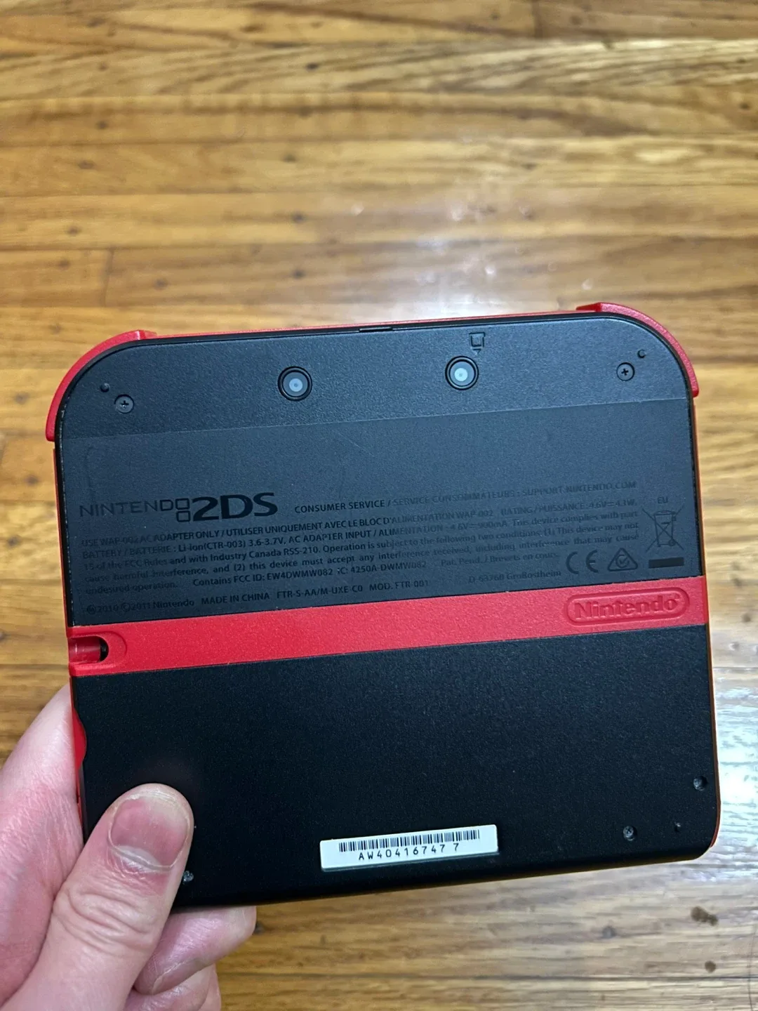 Nintendo 2DS (Black & Red) with Charger and Stylus image indicator(7)