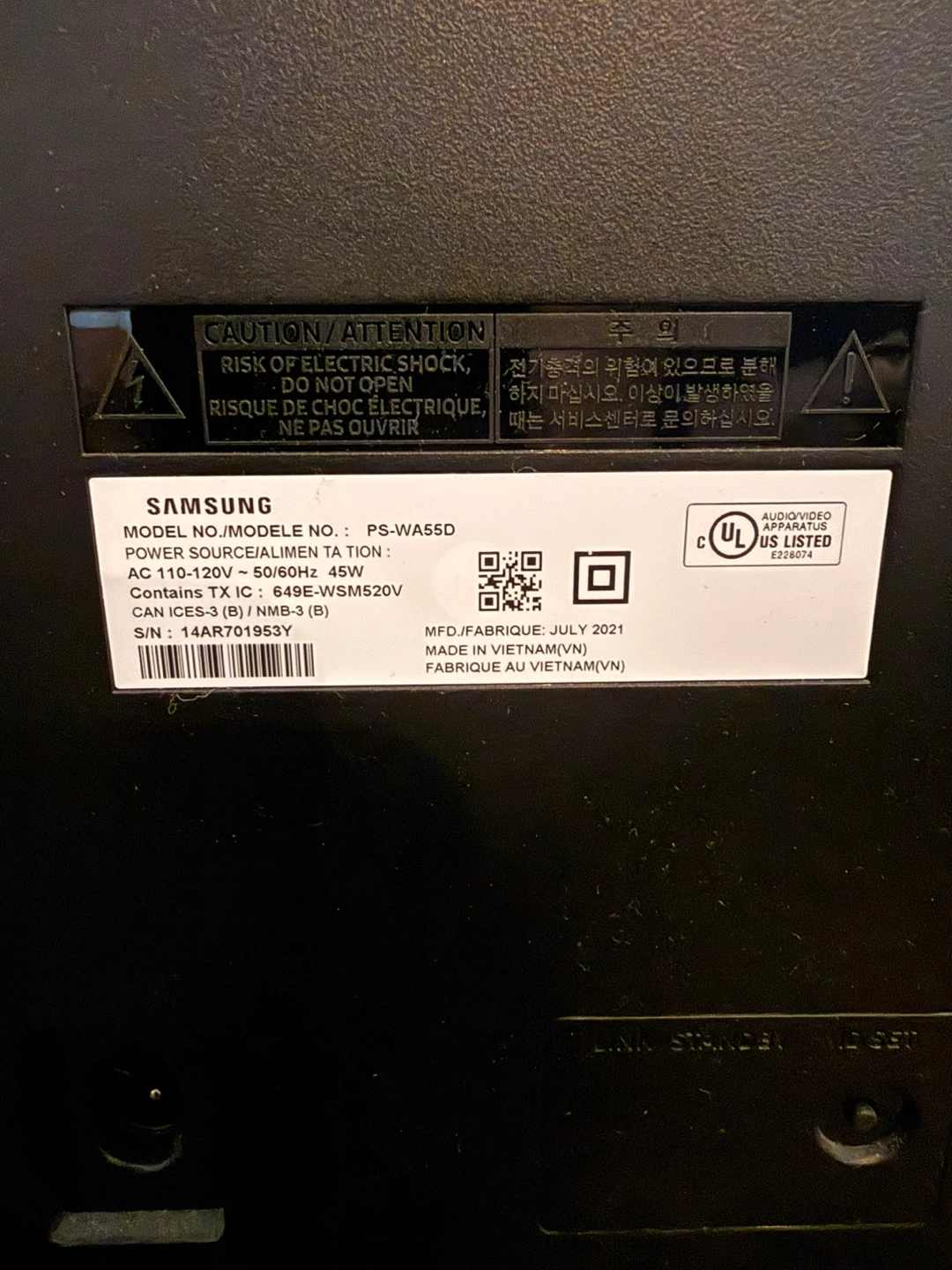 Samsung HW-A550/ZC Soundbar with Subwoofer - photo 3