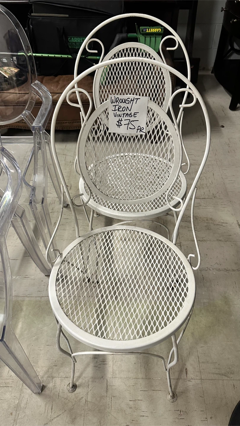 Vintage Wrought Iron Chairs - Set of 2
