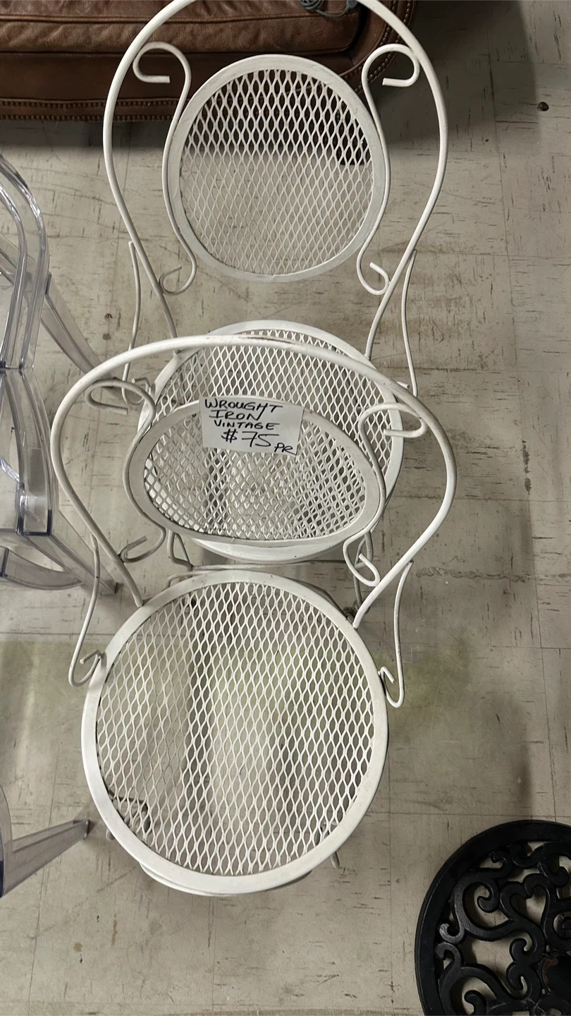 Vintage Wrought Iron Chairs - Set of 2 - photo 2