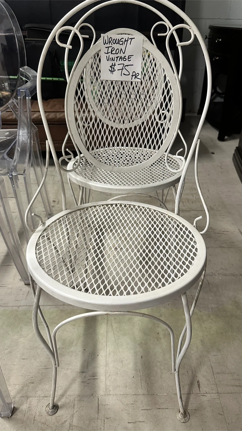 Vintage Wrought Iron Chairs - Set of 2 - photo 3