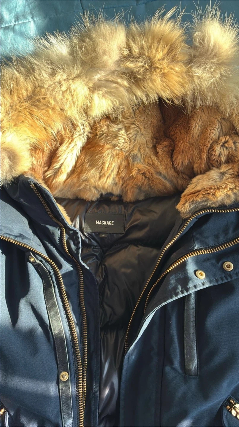 Mackage Down Winter Jacket rabbit, coyote Fur Hood