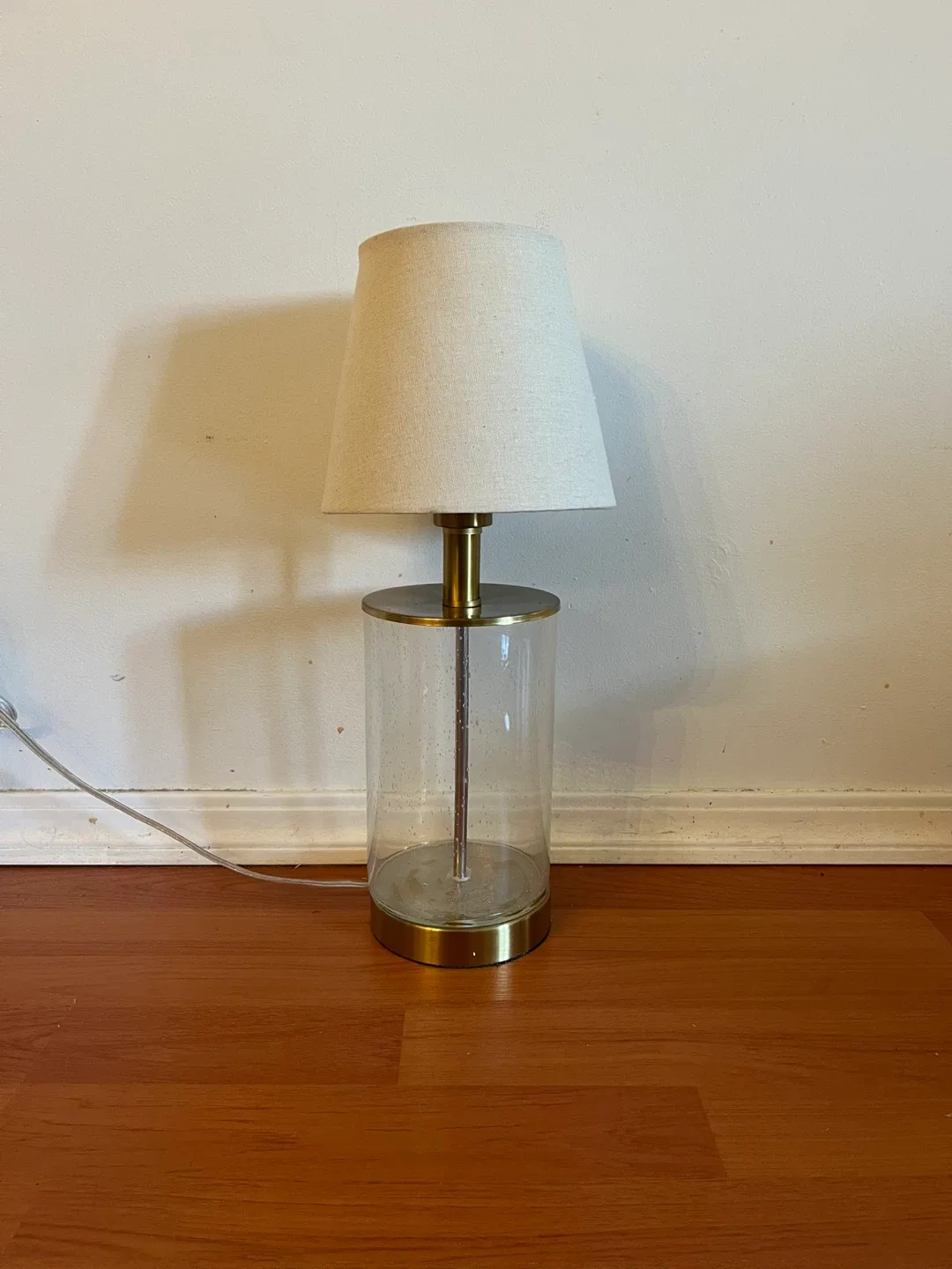Glass Table Lamp with Linen Shade image indicator(2)